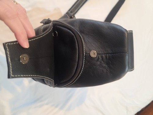 Schwarz Echtleder Sling Rucksack Herren Schultertasche Brust Umhängetasche Neu ohne Etikett - Bild 8 von 15