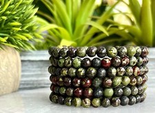 Wholesale 6 Pcs Natural Dragon Blood Stone 6mm 7.5 Crystal Stretch Bracelet