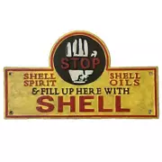 CAST IRON SHELL SIGN MOTOR SPIRIT AVDERTISEMENT SIGN