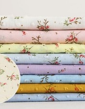 1yard 145cm Elegant Floral Cotton Gauze Polka Dot Fabric For Shirt Dress Kids