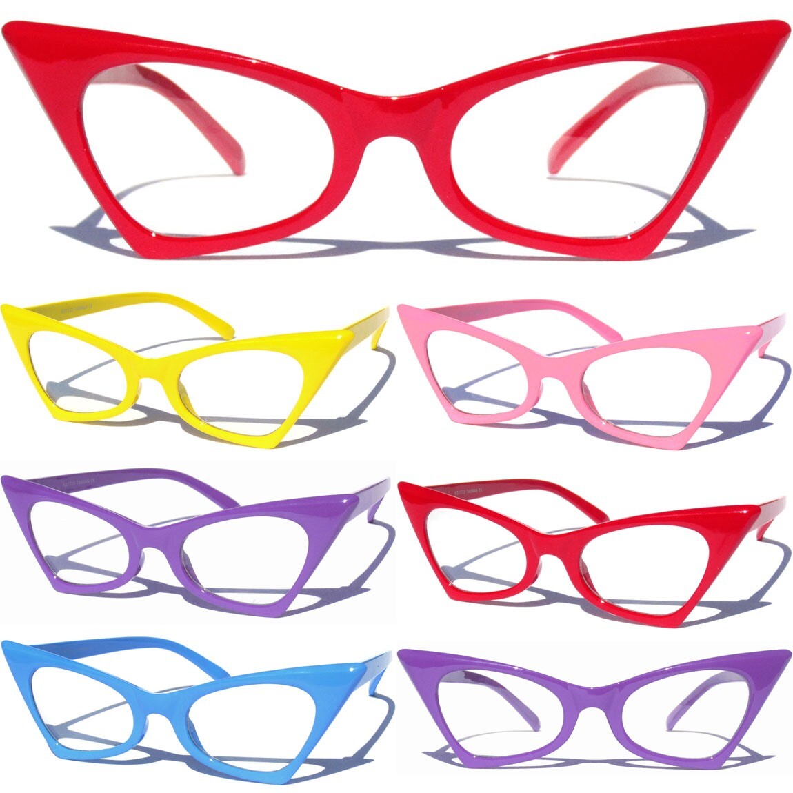 CAT EYE CLEAR LENS GLASSES Sexy Vintage 50s 60s Style Fashion