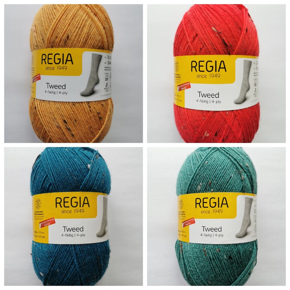 REGIA - Tweed 4-fädig - uni - Sockenwolle-Trachtenmode-100g-LL 400m-(8,20€/100g) - Bild 3 von 3