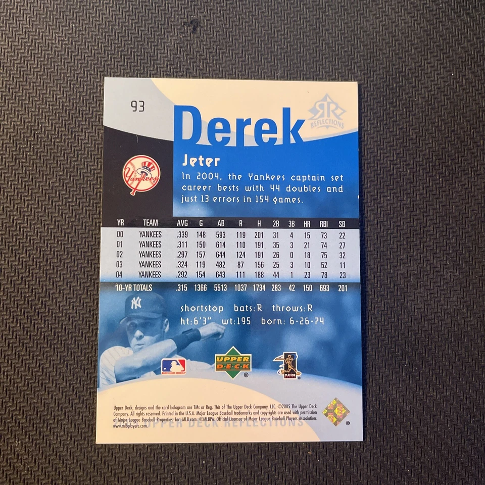 2005 Upper Deck Reflections Derek Jeter Blue #’d /75 - Image 2 of 2