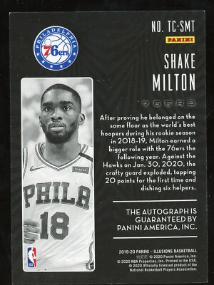 Shake Milton 2019-20 Panini Illusions Auto RC Philadelphia Shake Milton 2019-20 Panini Illusions Auto RC Philadelphia