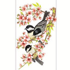 Mary Lake-Thompson Chickadee Birds & Cherry Blossoms Flour Sack Kitchen Towel