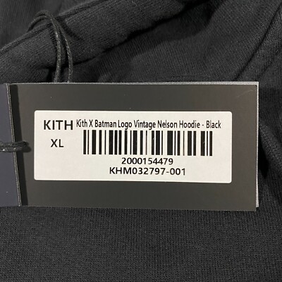 Kith Batman Logo Vintage Nelson Sweatshirt Hoodie Adult X-Large XL