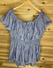 Scarlet Darkness Blue Medieval Renaissance Pirate Off The Shoulder Top Sz XL NWT