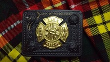 Kilt Belt Buckle 4 Demo Fire Recuse Black Finish Celtic Fire Department Buckles