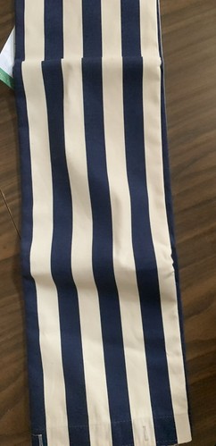 Canvas Shower Curtain Navy/Ivory Striped Nautical 72 x 72 In Mach/Wash Heavy New - Picture 4 of 9