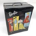 Vintage 1961 Barbie Mattel TRUNK Case Carrier PONYTAIL Black 13.25” X 10.5” X 7”