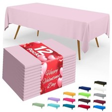  Nappe jetable - Lot de 12, 54 x 108 pouces 54" x 108" - 12 paquets rose