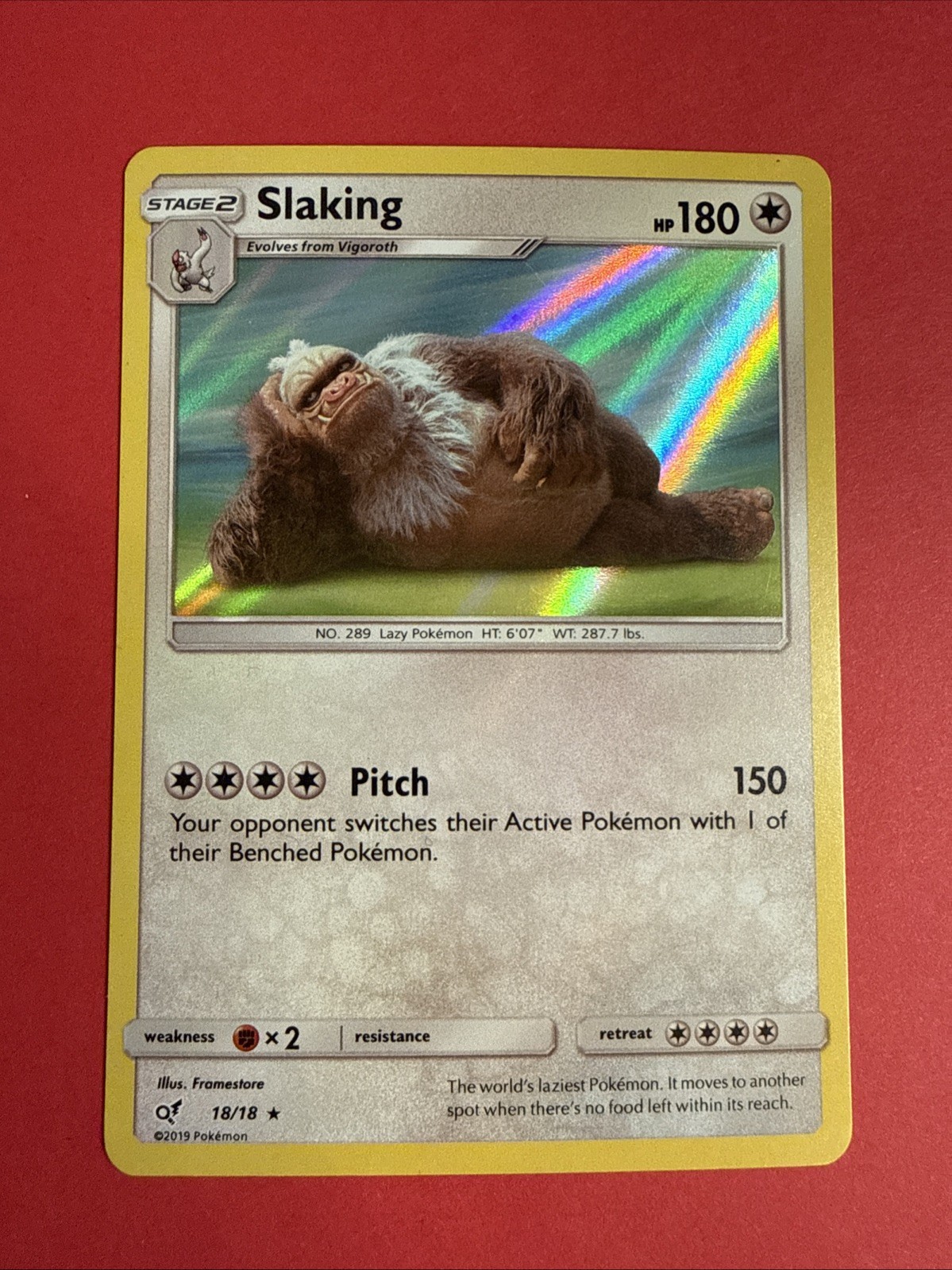 Slaking 18/18 Detective Pikachu Holo NM