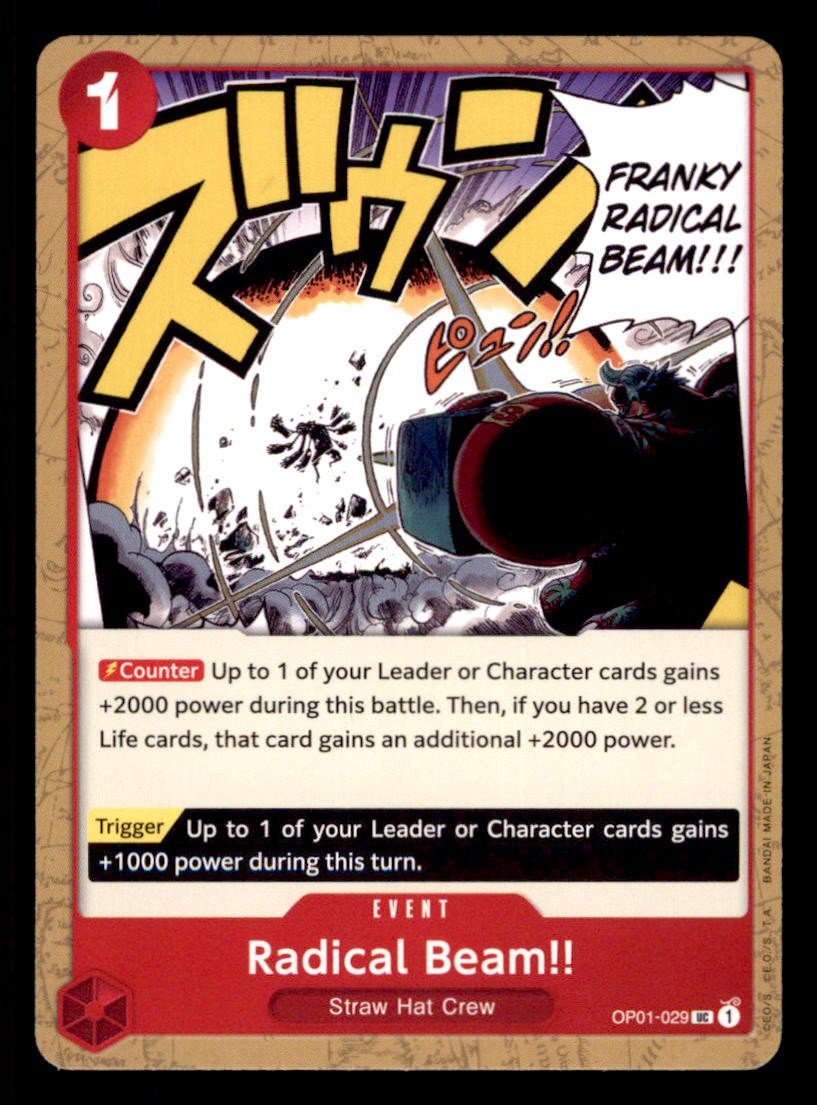 Radical Beam!! OP01-029 Uncommon Romance Dawn One Piece Near Mint