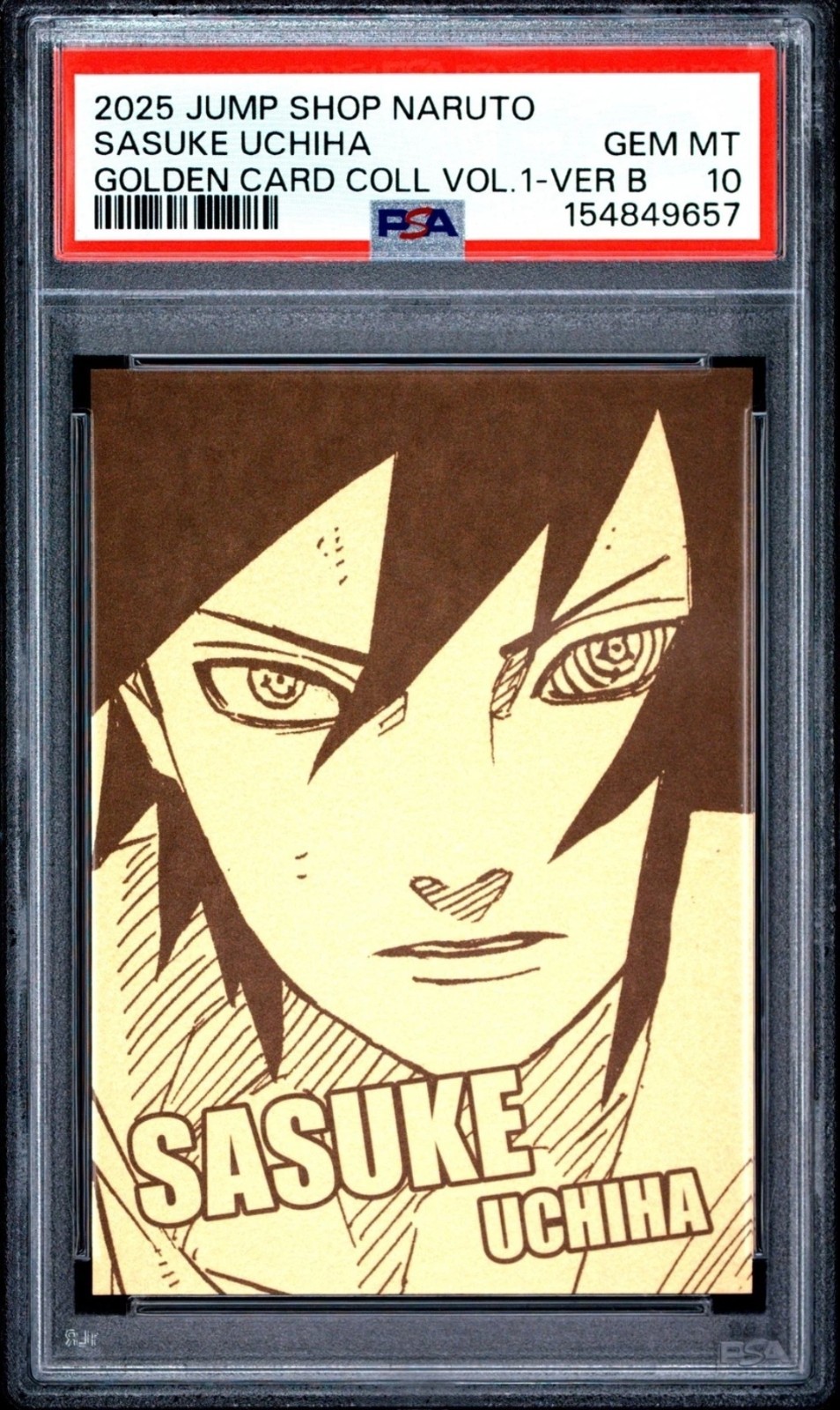 Naruto PSA 10 Sasuke Uchiha 2025 Shonen Jump Shop Gold Collection Vol. 1 Promo view 1