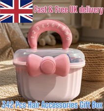 🎀 342 Teile Mädchen Haarschmuck Set Geschenkbox 🎁 Haarspangen, Bänder, Stirnbänder