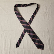 VTG Ferrell Reed Nordstrom Navy Striped Neck Tie 100 Silk Hand Woven England
