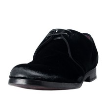 Dolce & Gabbana Men's Black Velour Leather Oxfords Dress Shoes