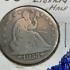 1853 P seated liberty half dollar
