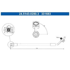 2x ATE Bremsschlauch 22390335 hinten 5WA611775