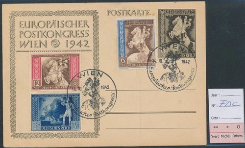 LS72895 Germany 1942 Reich european postal congress FDC used