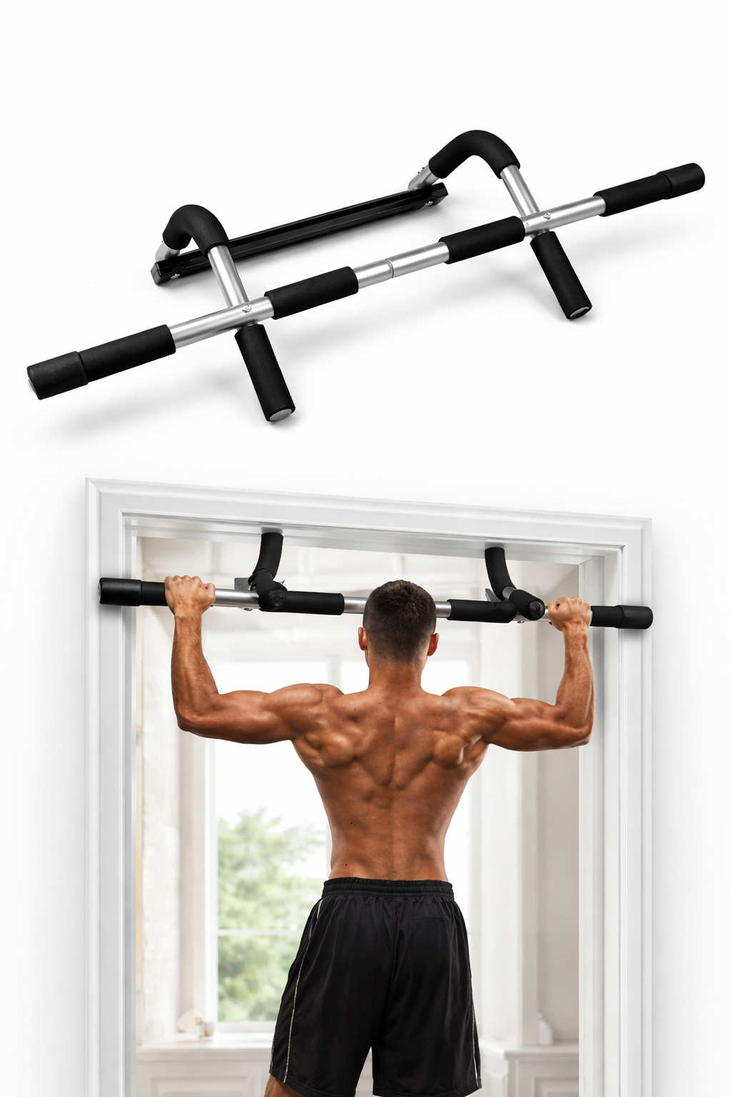 Doorway Pull Up Chin Up Bar Sit Up Dips Strength Workout Home Gym