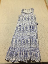 Tommy Bahama Dress Womens XS White Blue Aztec...