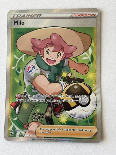 Milo TG27/TG30 Ultra Rare Astral Radiance Trainer Gallery Pokemon Holo NM