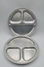 2 VINTAGE MIRROW ALUMINUM DIVIDED CAMPING PLA...