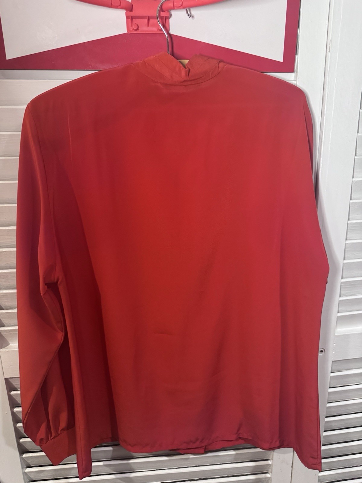 Pendleton Red Mock Neck Button Blouse 100% Polyes… - image 2