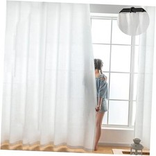 White Linen Curtains for Bedroom 84 inches 52"W x 84"L Pack of 1 White Syle1