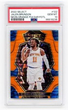 2022-23 Panini Select - Jalen Brunson - Neon Orange Pulsar FOTL /15 - PSA 10