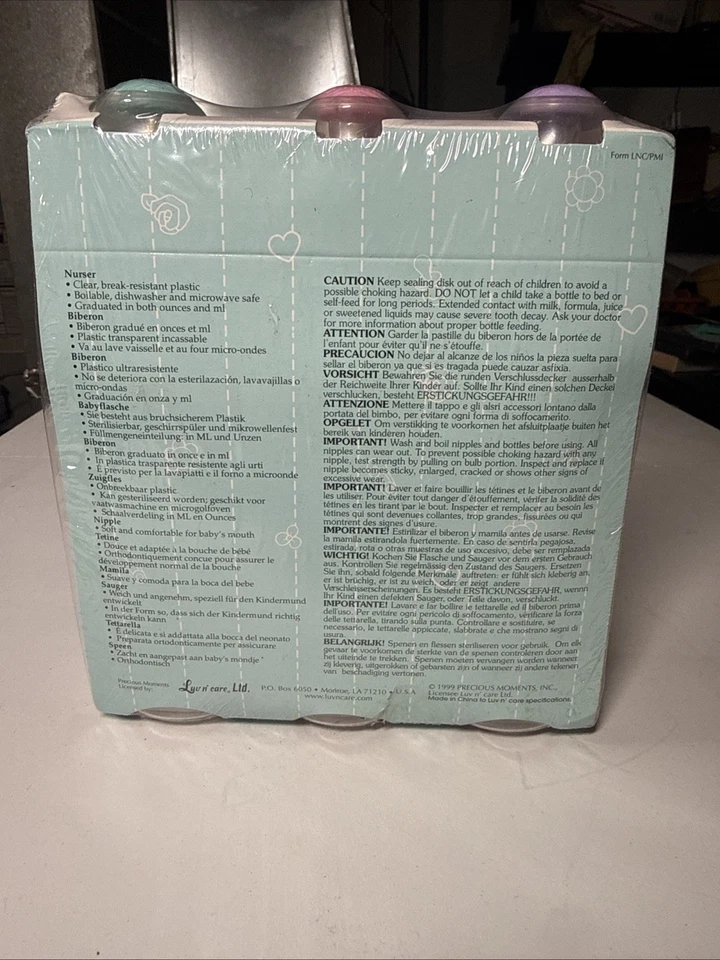 Biberones Precious Moments vintage 1999 para bebé niña 8 OZ nuevos en embalaje Foto 2 de 3