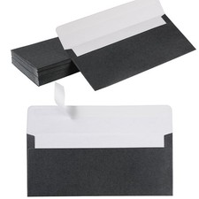 50 Pack Shiny 10 Business Envelopes Self Seal Standard Envelopes with Gold Stic