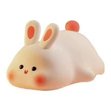 Cute Bunny Night Light Silicone LED Touch Sensor Kids Bedroom Bedside Lamp Gift