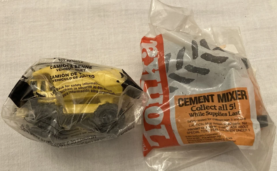 Vintage 1992 McDonalds Happy Meal Tonka Toys-Dump Truck & Cement Mixer - Image 3 of 4