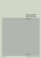 Versuche Zur Festlegung Der Rechenwerte Von Mauerwerksfestigkeiten Taschenbuch