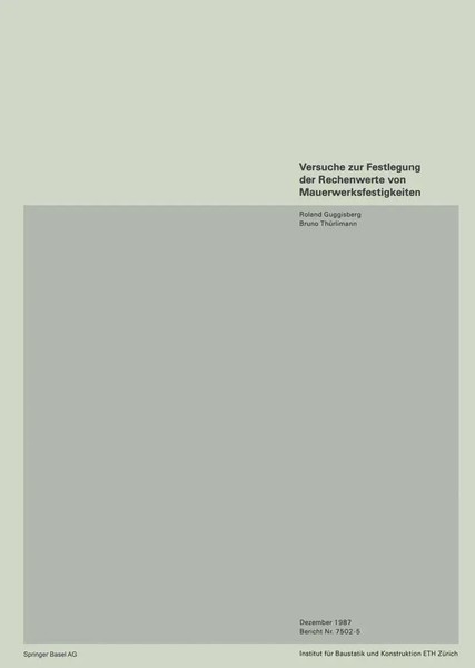 Versuche Zur Festlegung Der Rechenwerte Von Mauerwerksfestigkeiten Taschenbuch-image