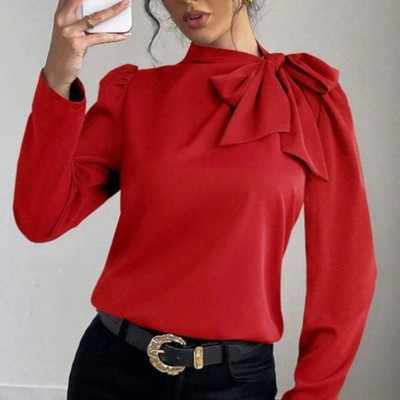 Bow-Tie Long Sleeve Blouse