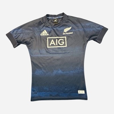 Adidas All Blacks New Zealand Rugby Jersey Shirt Men's Medium Blue Parley AIG