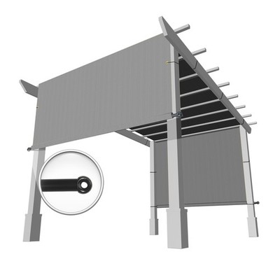 13ft Breathable Pergola Sun Shade Cover Patio Replacement Awning Canopy  w/ Rod