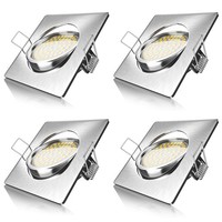 Brandson 4X Led Einbaustrahler, Alu-Rahmen, 3,5W, 230V, 320Lm, 3000K, Eckig