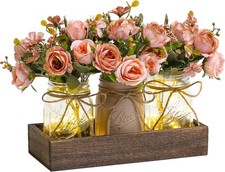 3 Pcs Mason Jar Centerpiece Table Decorations for Dining Table Decor Farmhouse C