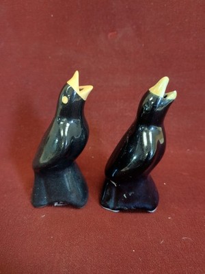 Vintage Pair Of Black Bird Pie Funnels For Venting