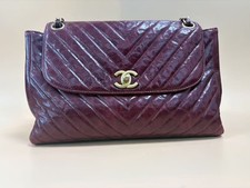 Chanel Chevron Quilted Flap Bag in Burgundy Glazed Calfskin with Gold Hardware