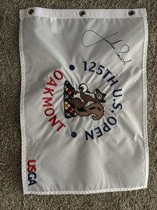 Jordan Spieth Signed 2025 US Open Flag Oakmont U.S Autographed Auto