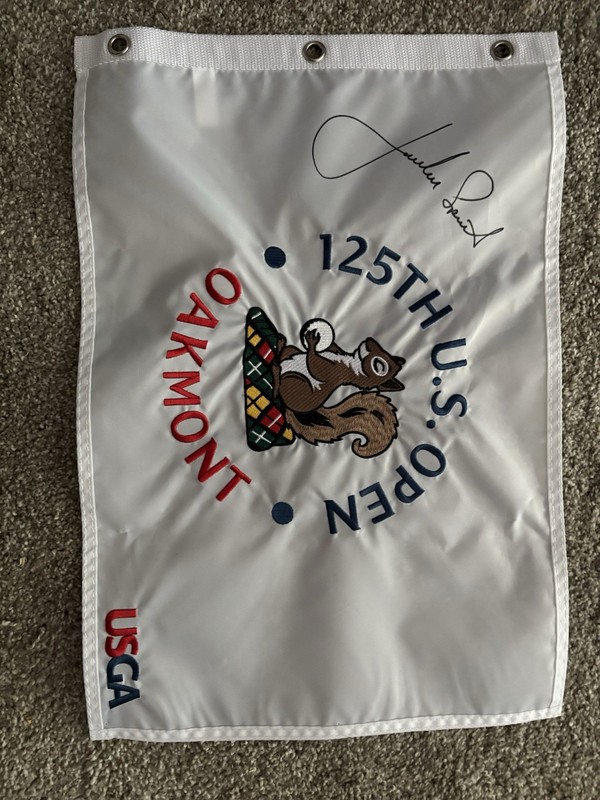 Jordan Spieth Signed 2025 US Open Flag Oakmont U.S Autographed Auto