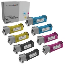 8PK 6500 Toner Cartridge for Xerox Phaser Black Cyan Magenta Yellow 6500N 6500dn