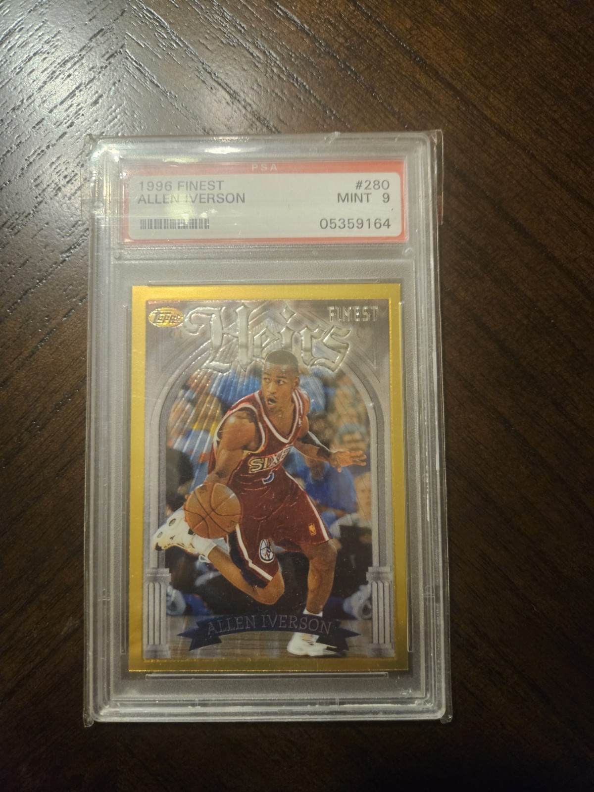 1996-97 Topps Finest Allen Iverson Rookie GOLD Rare Heirs  #280 PSA 9 RC