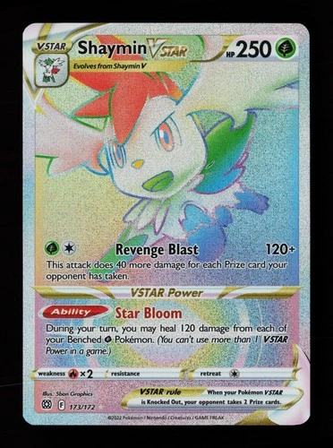 Shaymin VSTAR 173/172 Rainbow Rare Brilliant Stars Pokemon Cards