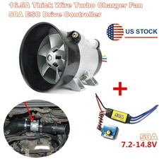 12v Car Electric Turbo Supercharger Kit Air Intake Fan Boost W50a Brushless Esc